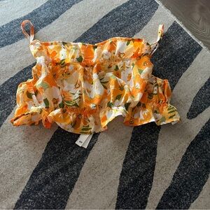 H&M Floral Orange Crop Top
